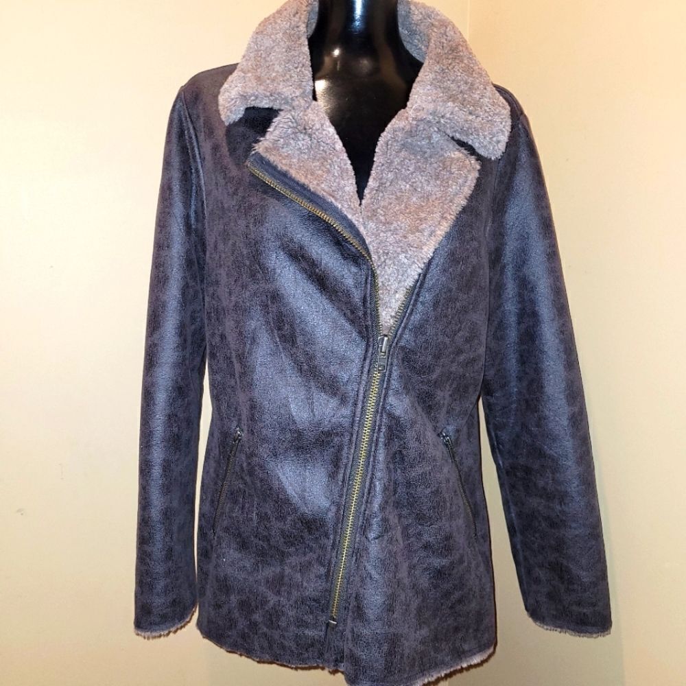 Dylan faux suede sepia lined brown jacket
